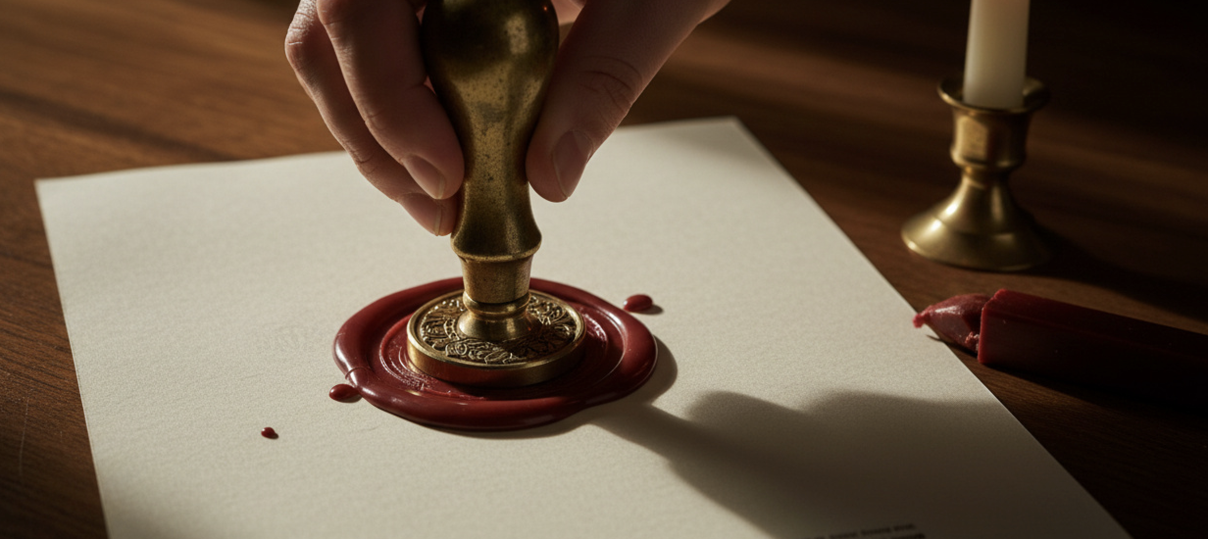 Stack of documents with wax stamp